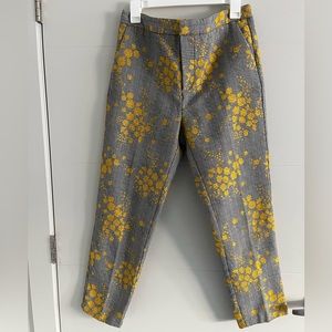 Zara jacquard gray and yellow pants